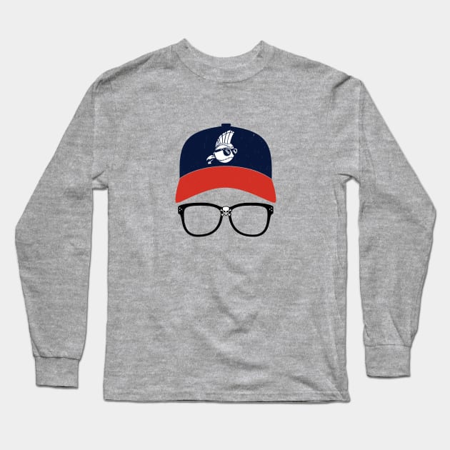 Ricky Vaughn Major League - vintage glasses and hat Long Sleeve T-Shirt by BodinStreet